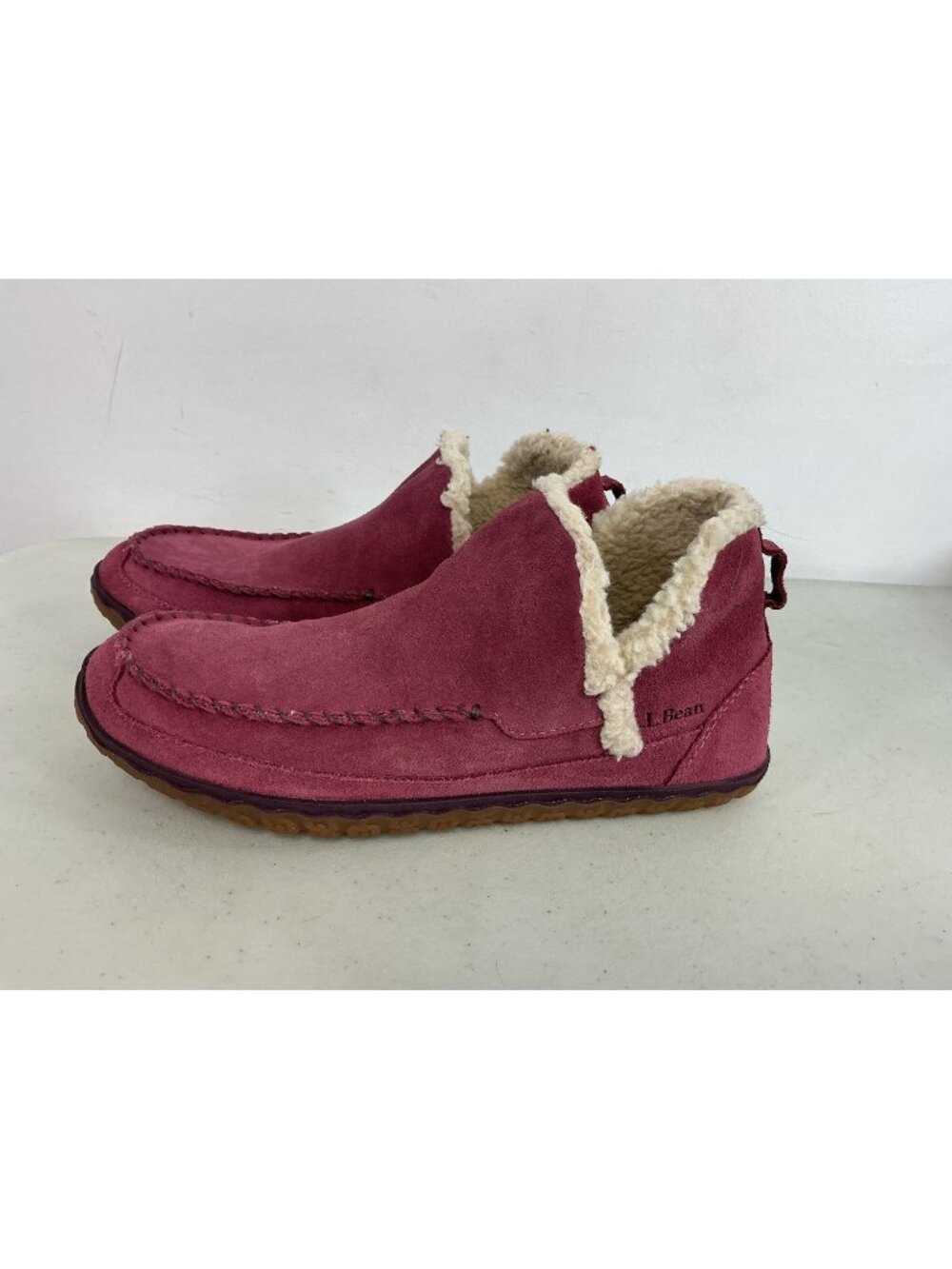 L.L. Bean Pink Suede Slippers Moc Boot Womens 9
